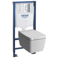 Унитаз подвесной Vitra Metropole Rim-ex V.Fresh в комплекте с инсталляцией Grohe Rapid SL 38772001+7672B003-1086-0