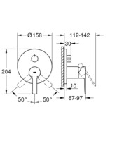 Смеситель скрытого монтажа Grohe Lineare с перключателем на 3 положения 24095001-1