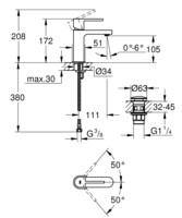 Смеситель для умывальника Grohe Plus S-Size 33163003-1