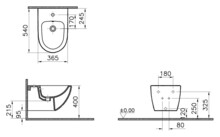 Биде подвесное Vitra Sento 4338B003-1046-1