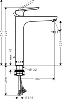 Смеситель для умывальника Hansgrohe Logis E 230 71162000-1