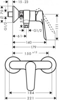 Смеситель для ванны и душа Hansgrohe Logis E 71610000-1