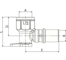 Колено с фланцем Ape пресс-фитинги 1/2"х20 3AP154L1220-2