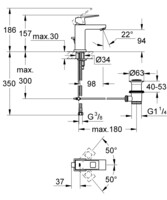 Смеситель для умывальника Grohe Eurocube 23127000-1