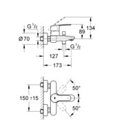 Смеситель для ванны и душа Grohe Eurostyle Cosmopolitan 33591002-1