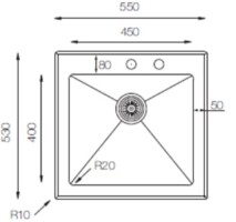 Кухонная мойка Zorg GS 5553 черная со стеклом-3