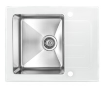 Кухонная мойка Zorg со стеклом GS 6250 white-2