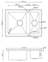 Кухонная мойка Zorg GS 6750-2 черная со стеклом-4
