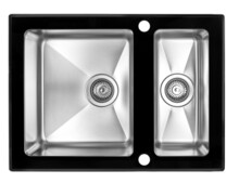 Кухонная мойка Zorg GS 6750-2 черная со стеклом-1