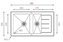 Кухонная мойка Zorg GS 7850-2 белая со стеклом-1
