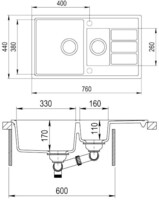 Мойка из искусственного камня Teka COMFOR 60 B-TQ оникс 115380000-1