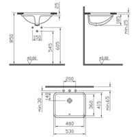 Умывальник Vitra S50 48 см встраиваемый снизу 5339B003-0012-1