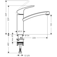 Смеситель для кухни Hansgrohe Focus 31806800-1