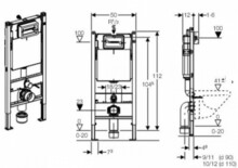 Инсталляция Geberit Duofix для подвесного унитаза для кнопки смыва Delta 458.126.00.1-1