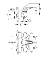 Смеситель для ванны и душа Grohe Eurostyle 33590LS3-1